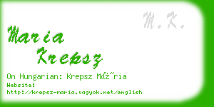 maria krepsz business card